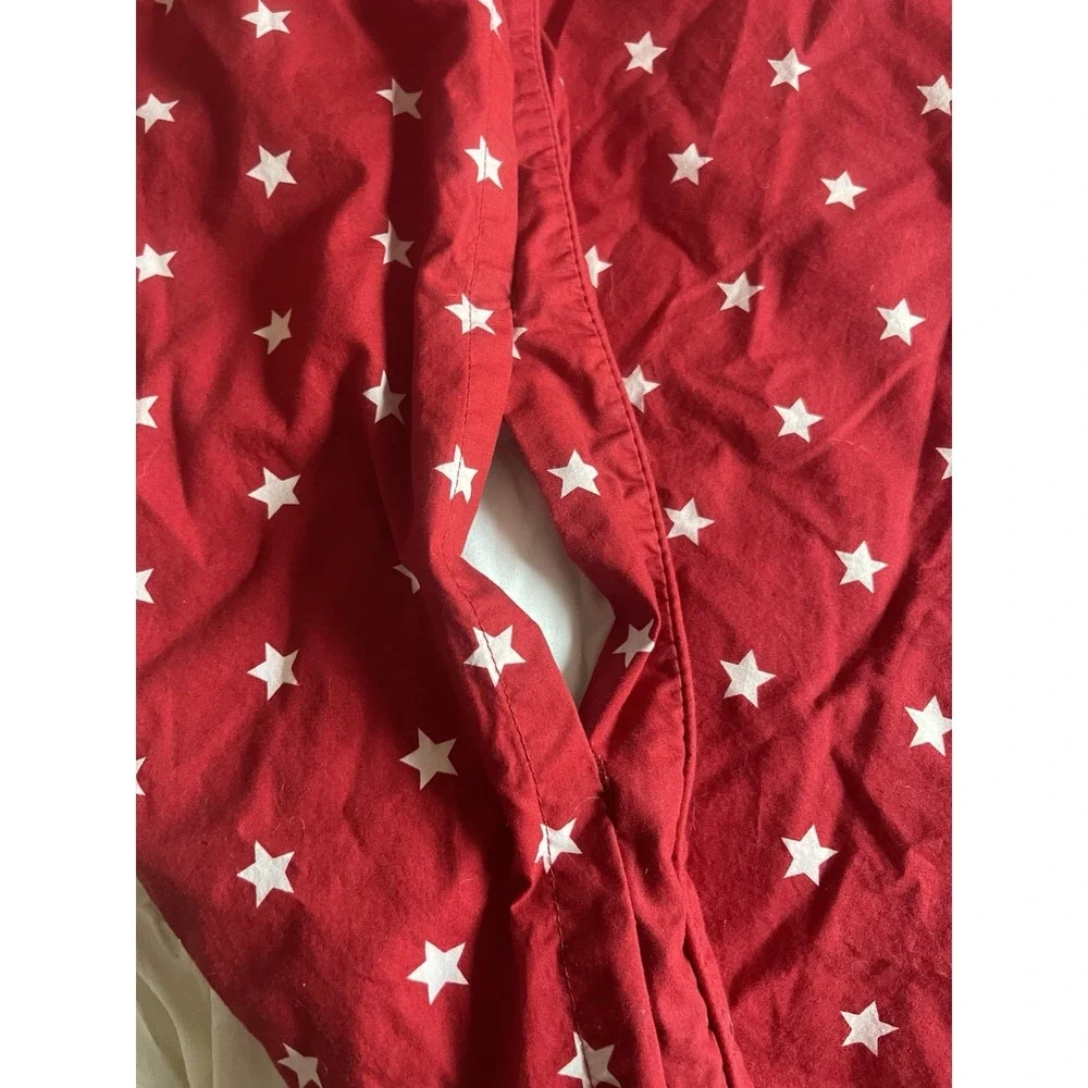 Pottery Barn‎ Kids Twin Duvet Cover Bedspread Red w/White Stars Organic Cotton